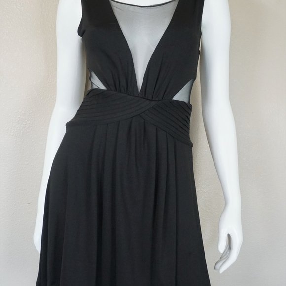 Muui Mini Black Dress with Mesh Cut Outs - Picture 2 of 6